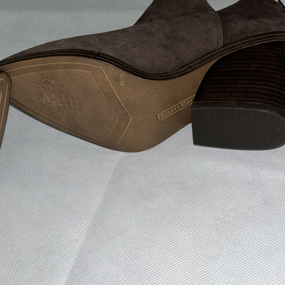 Vince Camuto brown heeled pointed boot Gigietta leather/suede - Picture 8 of 9